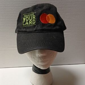 Vintage Unisex Black MasterCard Logo Cap GUC